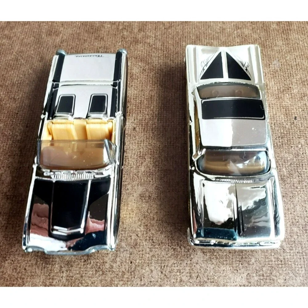 1999 Hot Wheels '63 T-BIRD & 59 IMPALA Chrome K B TOYS 2-PACK 1:64 23196 Gold LW